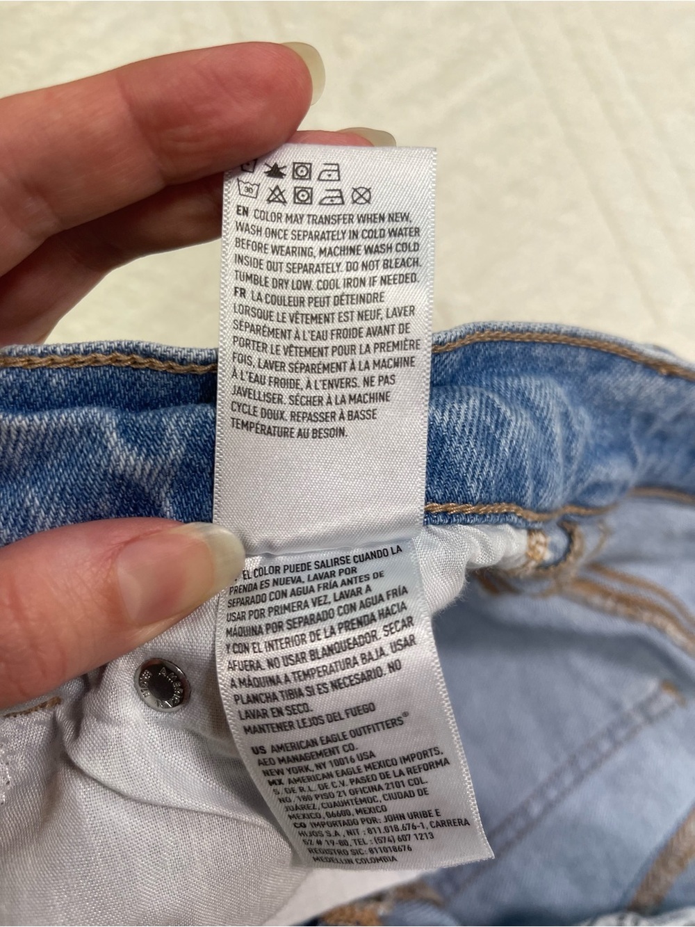 American Eagle Super High-Rise Straight Jeans Light Wash Stretch Size 0 - Picture 8 of 15